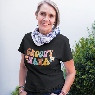 Groovy Nana Tipografia Retro T Shirt