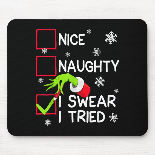 Groovy Naughty I Swear I Tried Christmas Xmas Men  Musmatta (Framsidan)