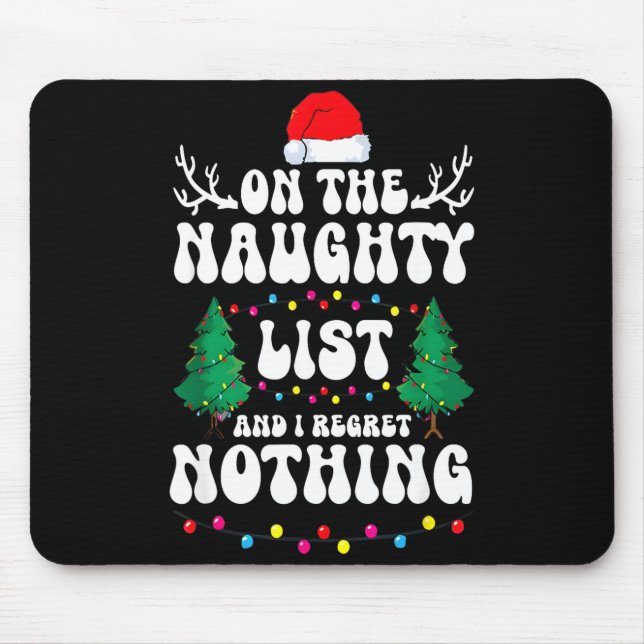 Groovy Naughty List Christmas Xmas Santa Mens Wome Musmatta (Framsidan)