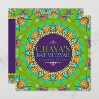 Groovy Neon Glamor Bat mitzvah Inbjudningar