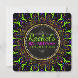 Groovy Neon Mandala, Bat mitzvah inbjudan