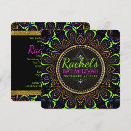 Groovy Neon Mandala, Bat mitzvah inbjudan