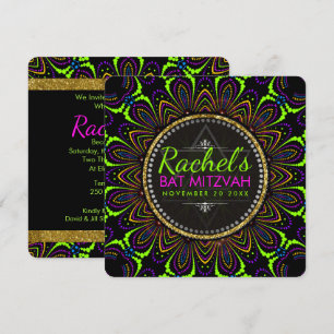 Groovy Neon Mandala, Bat mitzvah inbjudan