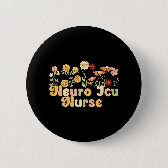 Groovy Neuro ICU Nurse Flowers Neuro ICU Nursing Knapp (Framsida)