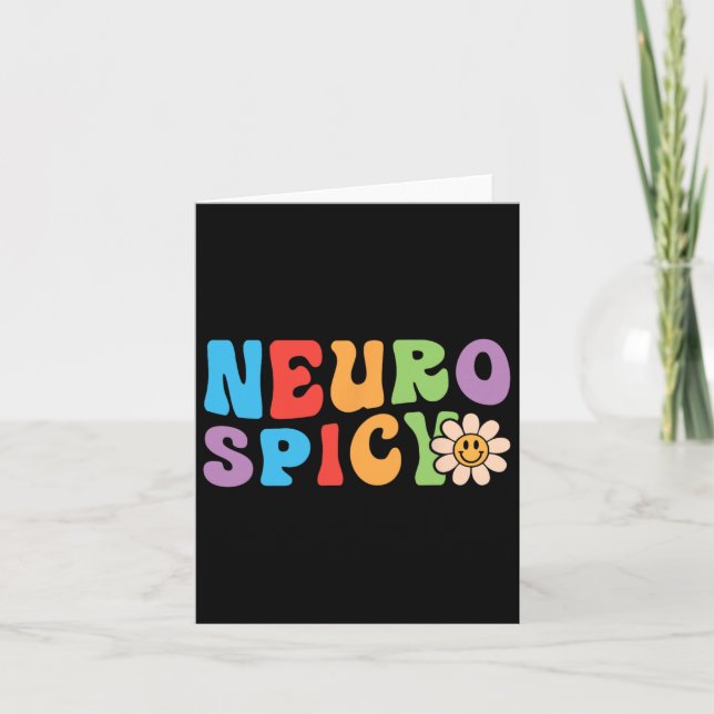 Groovy Neurospicy - Neurodivergent Adhd Asd Autism Kort (Framsida)