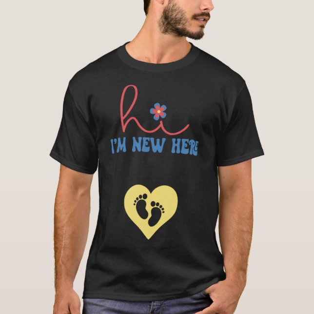 Groovy New mamma Hej, jag är New here Gravid Annou T Shirt (Framsida)