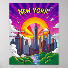 Groovy New York City (Pop art) Poster