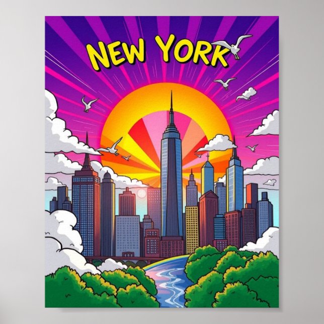 Groovy New York City (Pop art) Poster (Framsidan)