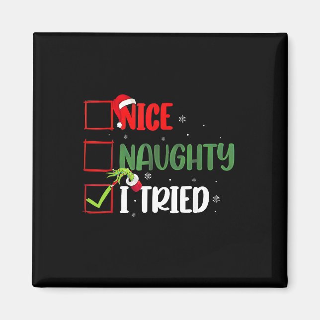 Groovy Nice Naughty I Torkade jul 2024 Santa C Magnet (Framsidan)