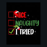 Groovy Nice Naughty I Tried Christmas 2024 Santa C Poster<br><div class="desc">Groovy Nice Naughty I Tried Christmas 2024 Santa Claus Meme</div>