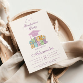 Groovy NICU Nurse Graduation Party Inbjudningar