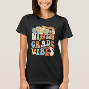 Groovy nionde Klass Vibes Retro Teacher första dag T Shirt