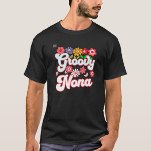 Groovy Nona Blommigt Hippie Retro Daisy Flower Mot T Shirt