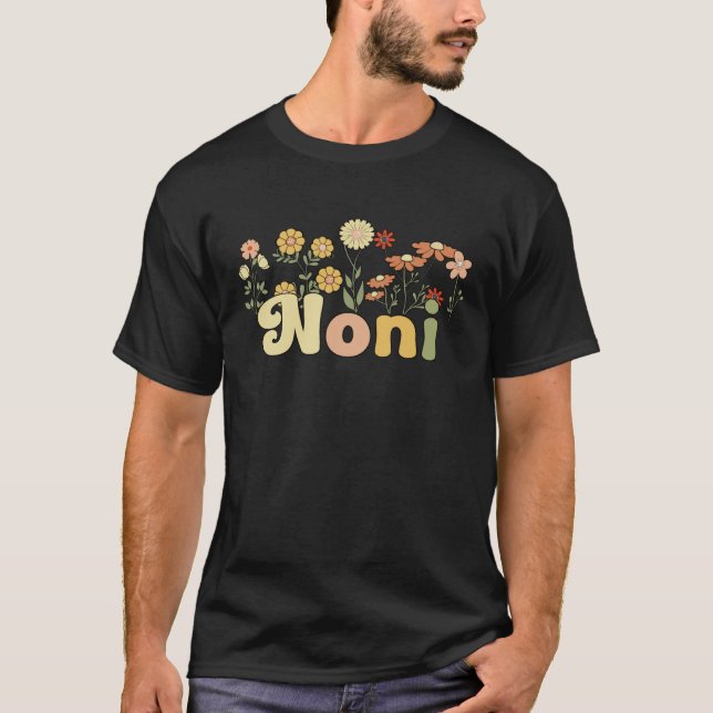 Groovy Noni Grandmother Flowers Noni Grandma  1 T Shirt (Framsida)