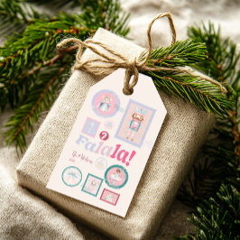 Groovy Nutcracker Retro Pastel Christmas Presentetikett