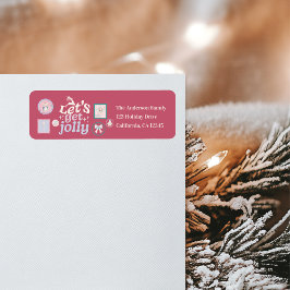 Groovy Nutcracker Retro Pastel Christmas Returadress Etikett