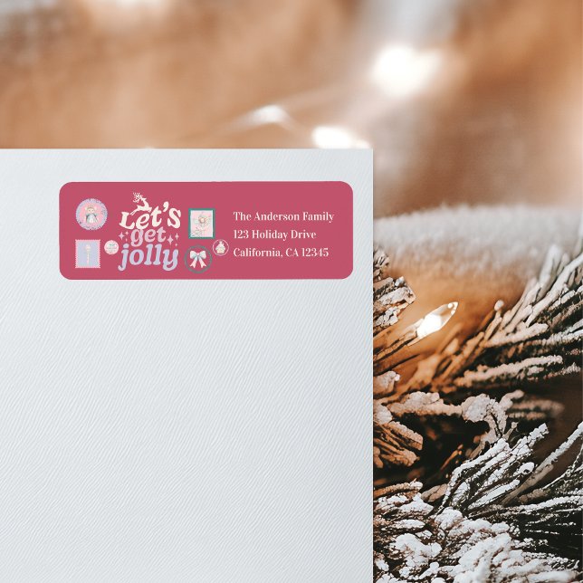 Groovy Nutcracker Retro Pastel Christmas Returadress Etikett (Skapare uppladdad)