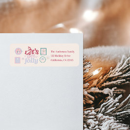 Groovy Nutcracker Retro Pastel Christmas Returadress Etikett