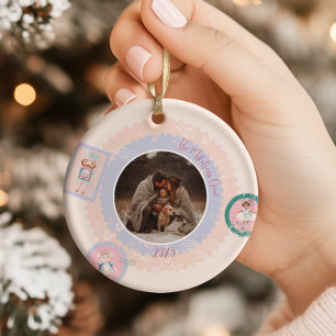 Groovy Nutcracker Retro Pastell Jul Julgransprydnad Keramik