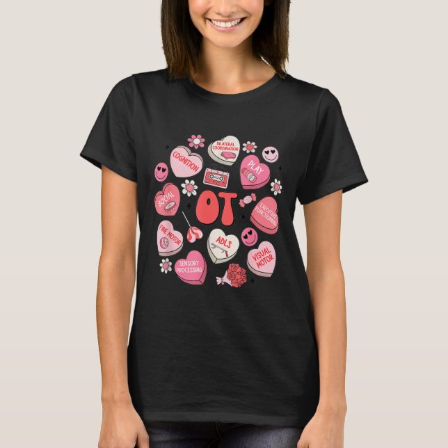 Groovy Occupational Therapy Valentine Ot Conversat T Shirt (Framsida)