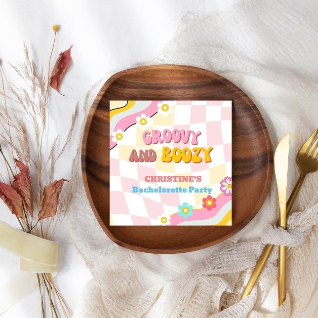 Groovy och Boozy Bachelorette Party Decor 70's Pappersservett (Skapare uppladdad)