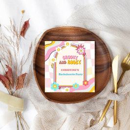 Groovy och Boozy Bachelorette Party Decor 70's Pappersservett