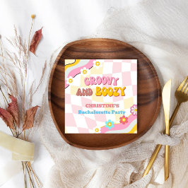Groovy och Boozy Bachelorette Party Decor 70's Pappersservett