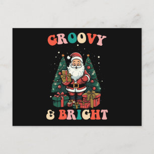 Groovy och Bright Jultomten Helgdag Retro Vykort