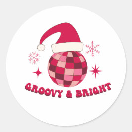 Groovy och ljust Discojul Runt Klistermärke