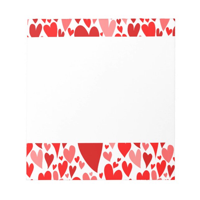 Groovy och Romantic Red Hearts Valentine Day Anteckningsblock (Framsida)