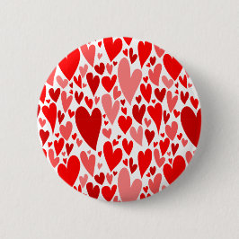 Groovy och Romantic Red Hearts Valentine Day Knapp