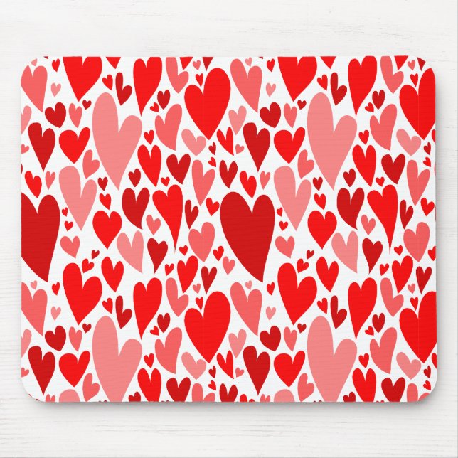 Groovy och Romantic Red Hearts Valentine Day Musmatta (Framsidan)