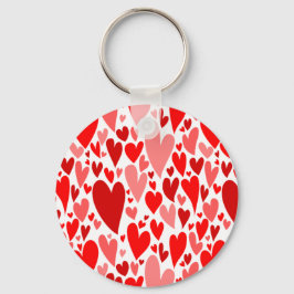Groovy och Romantic Red Hearts Valentine Day Nyckelring