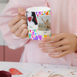Groovy och Romantic Vibrant Heart Valentine Photo Kaffemugg