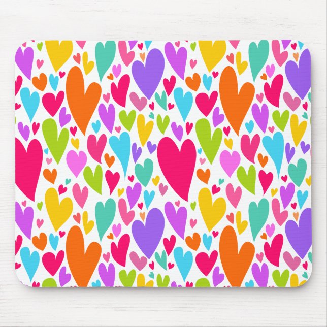 Groovy och Romantiska färgstarka hjärtan Valentine Musmatta (Framsidan)