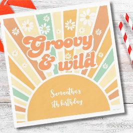 Groovy och vild sol barns födelsedag pappersservett