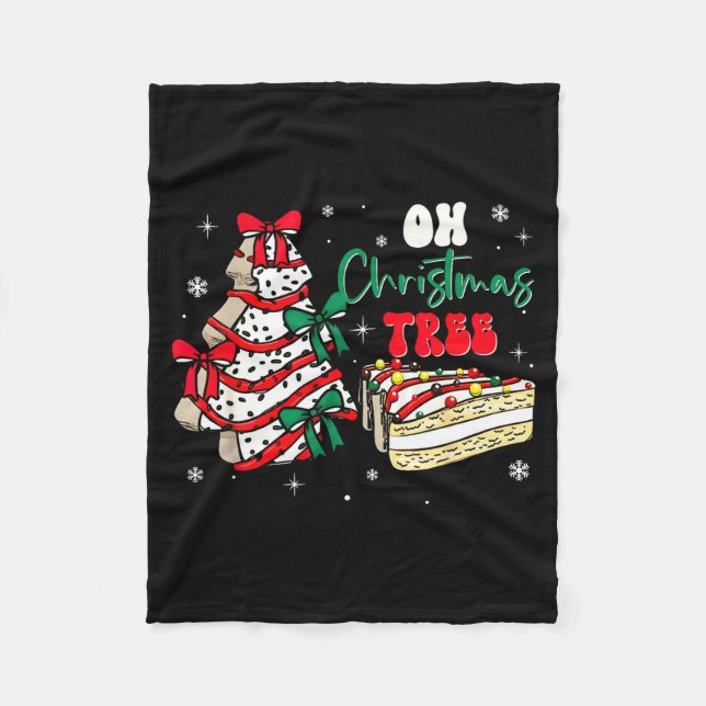 Groovy Oh Christmas Tree Cakes Debbie Becky Jen Ca Fleecefilt (Framsidan)