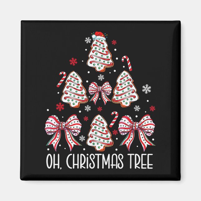 Groovy Oh Christmas Tree Cakes Debbie Becky Jen Ca Magnet (Framsidan)