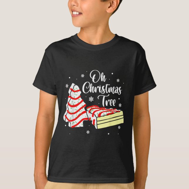 Groovy Oh Christmas Tree Cakes Debbie Becky Jen Ca T Shirt (Framsida)