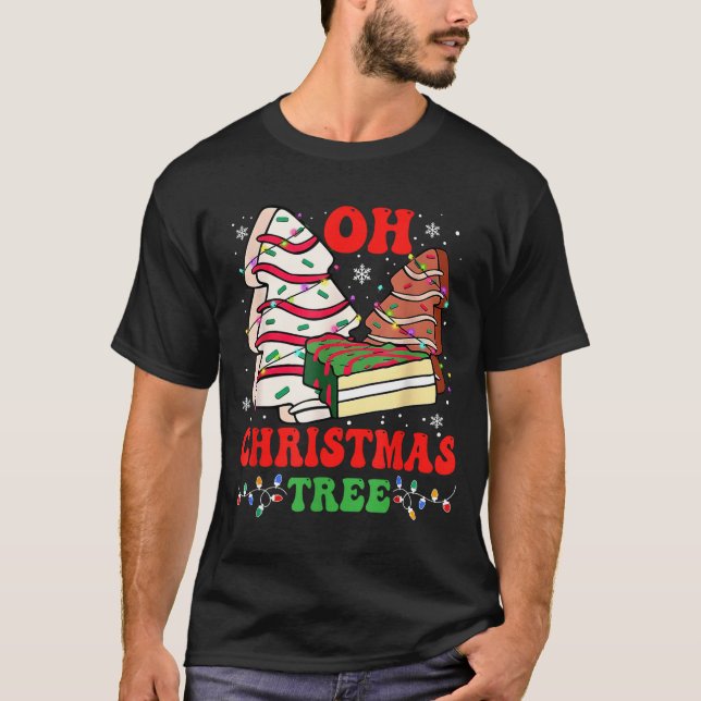 Groovy Oh Christmas Tree Cakes Debbie Becky Jen Ca T Shirt (Framsida)