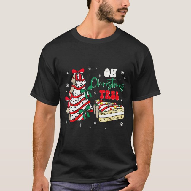 Groovy Oh Christmas Tree Cakes Debbie Becky Jen Ca T Shirt (Framsida)