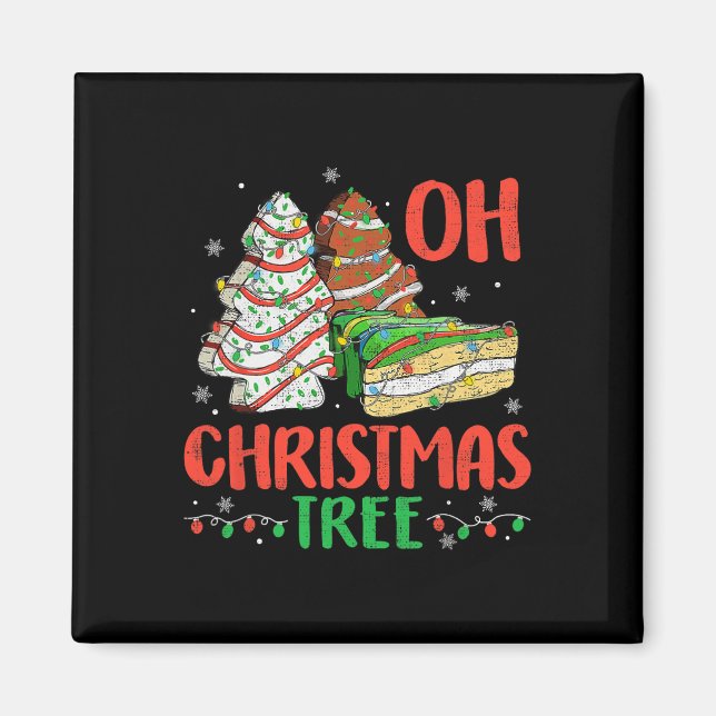 Groovy Oh Julgran Cakes Debbie Becky Jen Ca Magnet (Framsidan)
