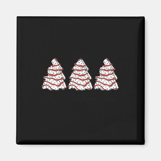 Groovy Oh Julgran Julafton Ljus Roligt Träd Cake Magnet (Framsidan)