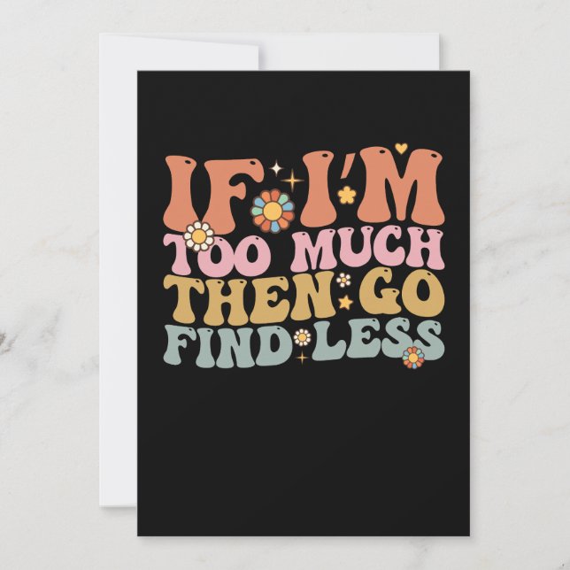 Groovy, om jag är för mycket, sök mindre retro inbjudningar (Framsida)