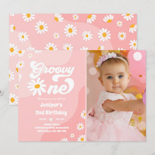Groovy One 1:a födelsedag Party Boho Blommigt Dais Inbjudningar