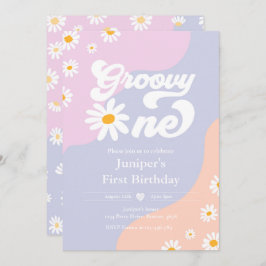 Groovy One 1:a födelsedag Party Boho Blommigt Dais Inbjudningar