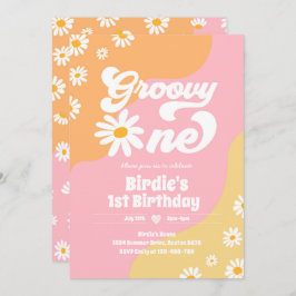 Groovy One 1:a födelsedag Party Boho Blommigt Dais Inbjudningar