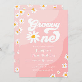 Groovy One 1:a födelsedag Party Boho Blommigt Dais Inbjudningar