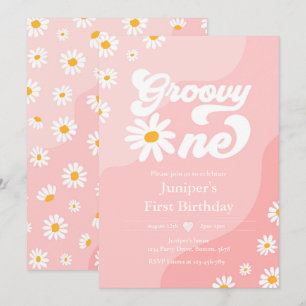 Groovy One 1:a födelsedag Party Boho Blommigt Dais Inbjudningar