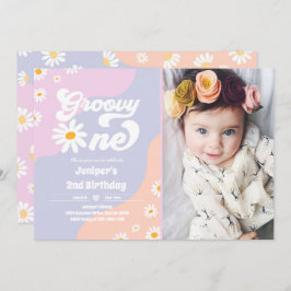 Groovy One 1:a födelsedag Party Boho Blommigt Dais Inbjudningar